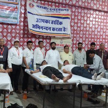 श्री माहेश्वरती भवन में आयोजित शिविर मेंं 84 लोगों ने किया रक्तदान